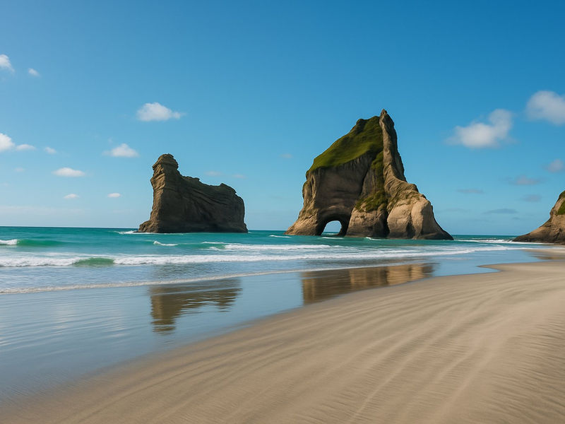Wharariki Beach Walk in Cape Farewell